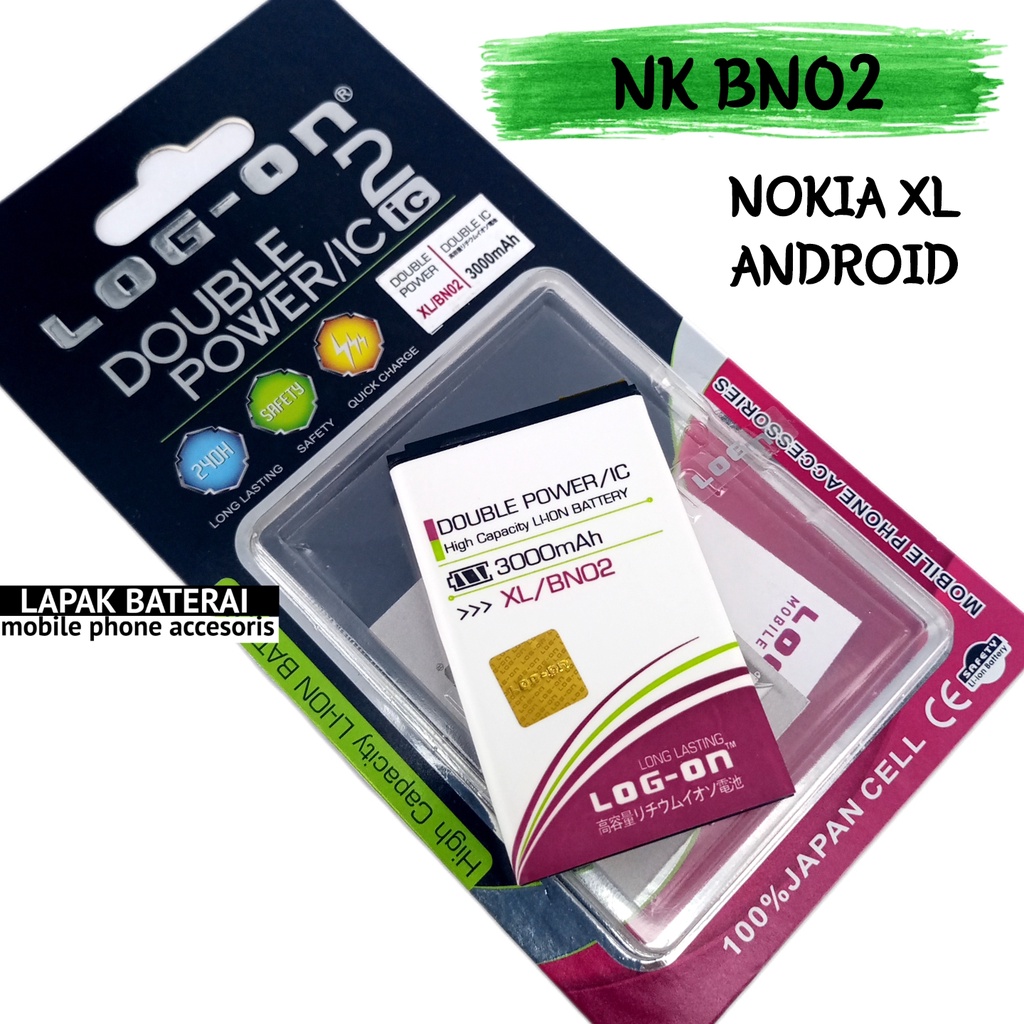 LOG - ON Baterai Nokia XL RM1030 BN02 | BN02 Double IC Protection Battery Batre