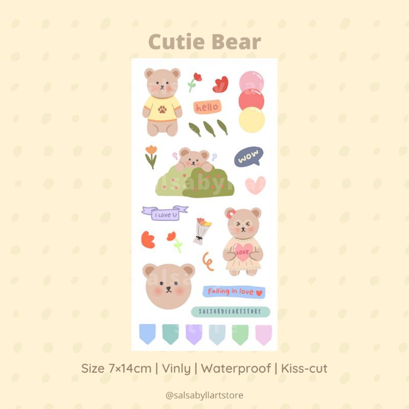 

Cutie Bear sticker deco || salsabyllartstore