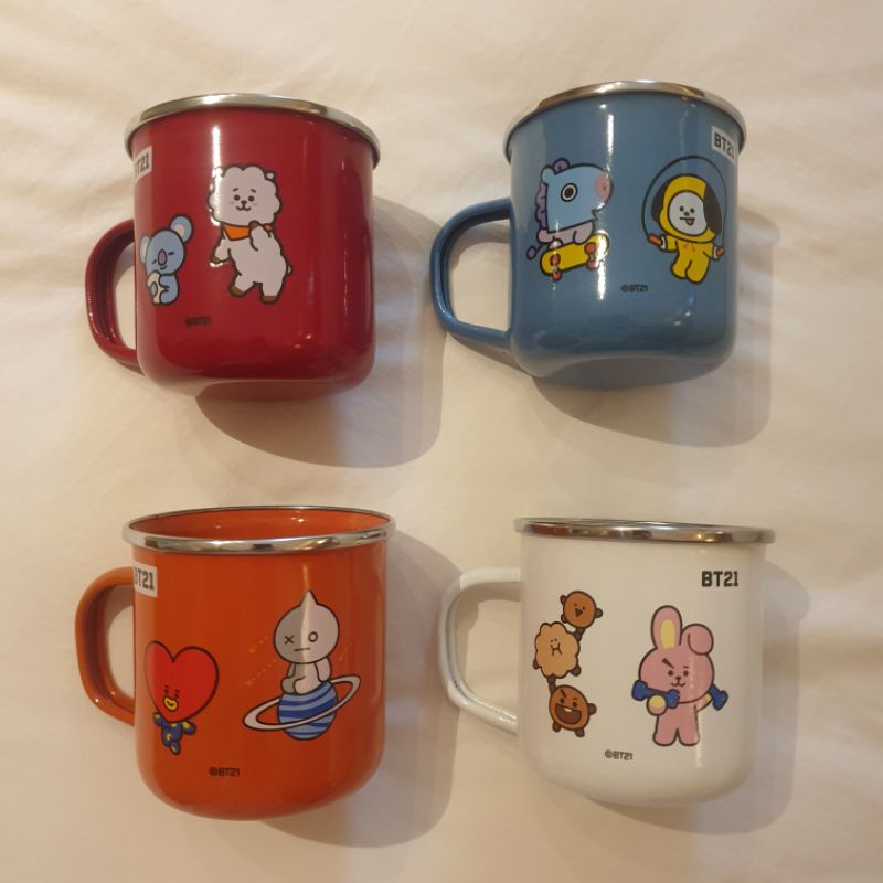 BT21 x Milk Life Line Friends BTS Enamel Mug Official Milklife Merchandise Original with Hologram St