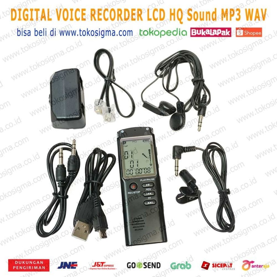 VOICE RECORDER DIGITAL LCD SCREEN ALAT PEREKAM SUARA DUAL MIC HQ SOUND