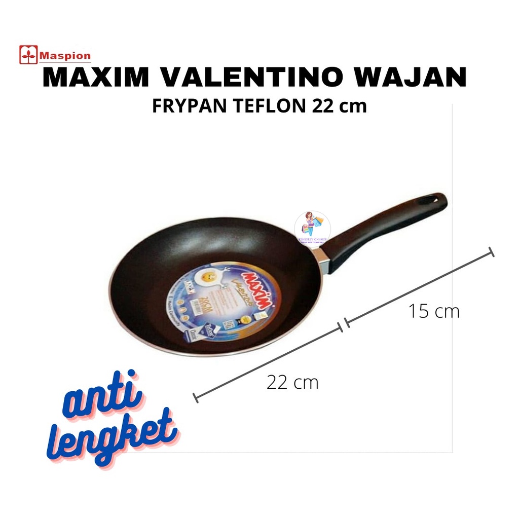 Wajan Penggorengan Fry Pan Teflon 22 Cm Maxim Valentino