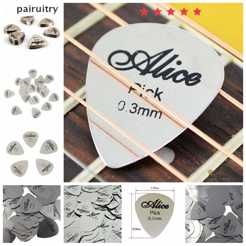 Prt Pick Gitar Bass Ukulele Bahan Metal Tipis 0.3mm Untuk Pemula  Pick Gitar Bass Ukulele Profesional Tipis 0.3mm Bahan Logam Tahan Lama Warna Perak