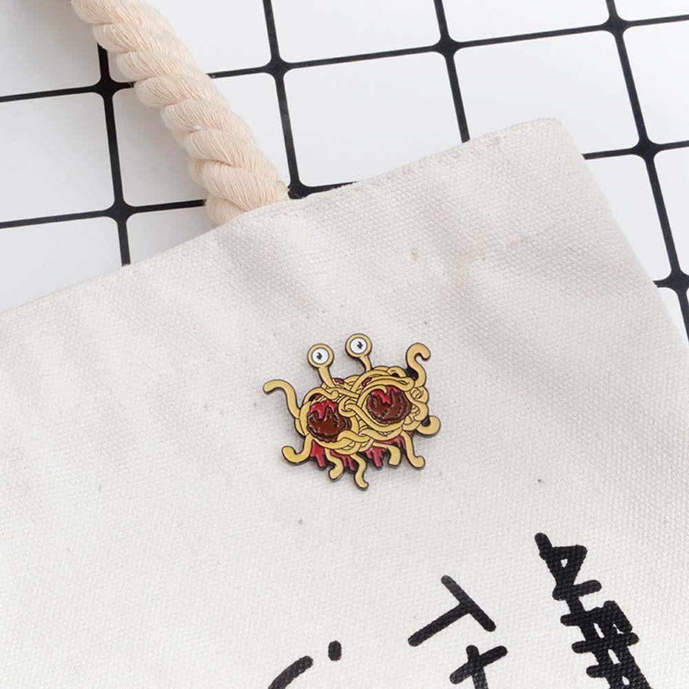 [Elegan] Pastafarianism Bros Fashion Kartun Spaghetti Travel Commemorative Lapel Pin Lencana Pin Enamel Pin