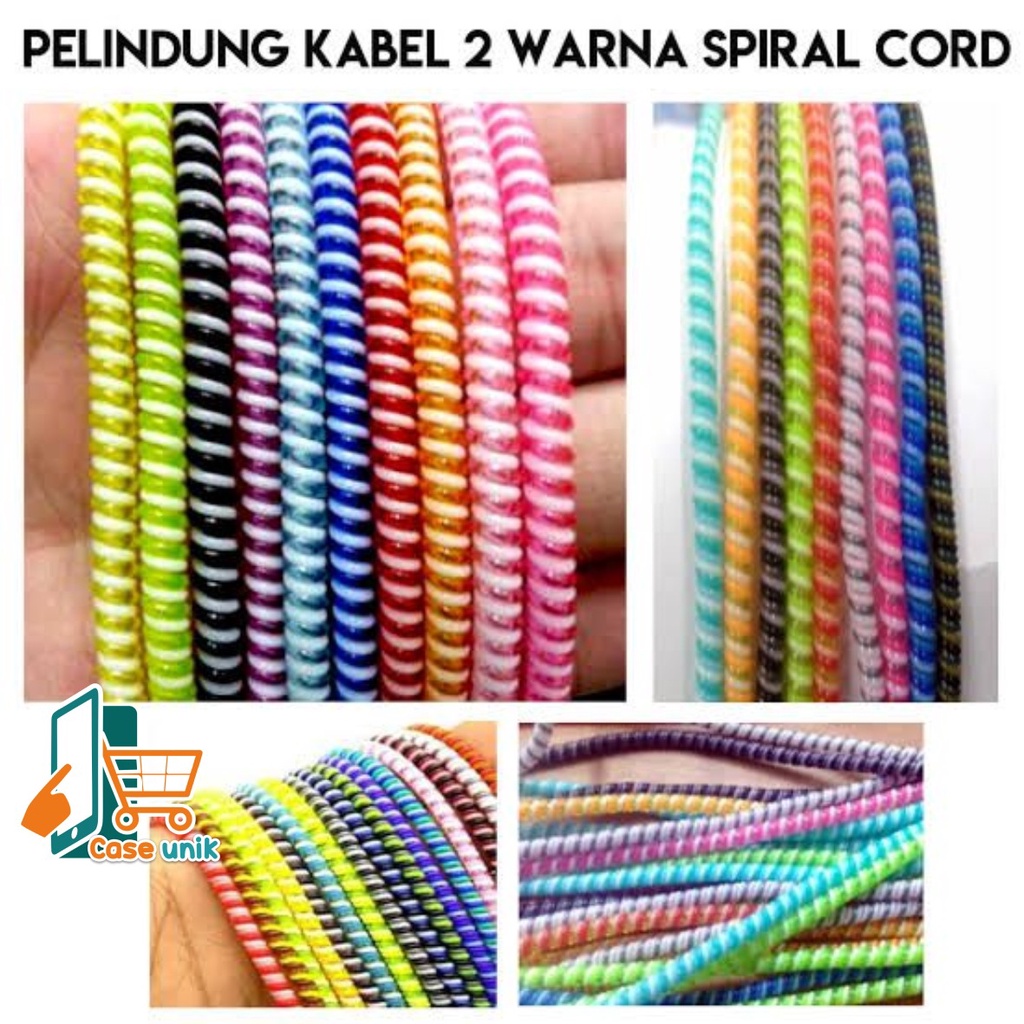 PELINDUNG KABEL 2 WARNA warni lilitan Charger spiral data cable / CORD PROTECTOR SPIRAL 2 TONE bahan bagus CS3395