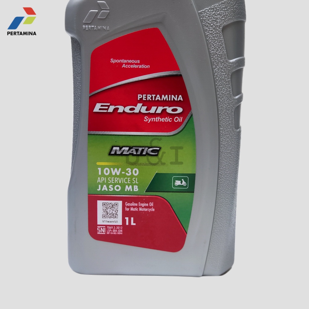 Oli Pertamina Enduro Matic 10W-30 API SL JASO MB 1 Liter