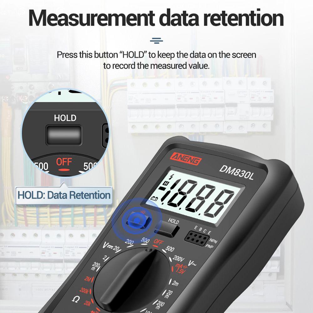 Solighter Digital Smart Multimeter Presisi Tinggi 1999jumlah True RMS Transistor Tester