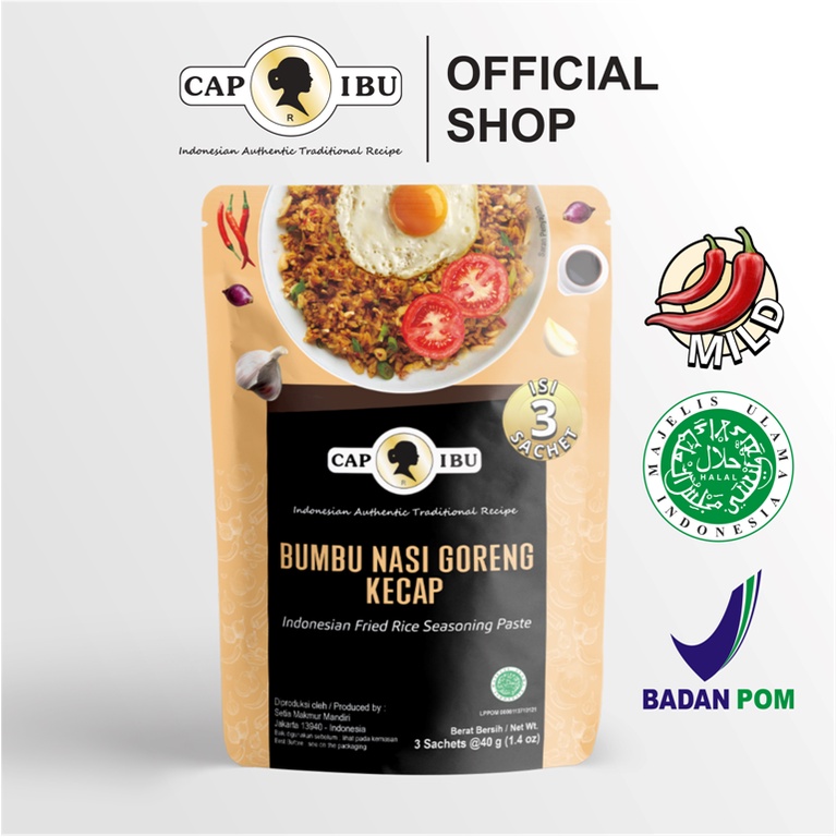 CAP IBU Bumbu Nasi Goreng Kecap Pouch Sachet 40g x 3 pcs