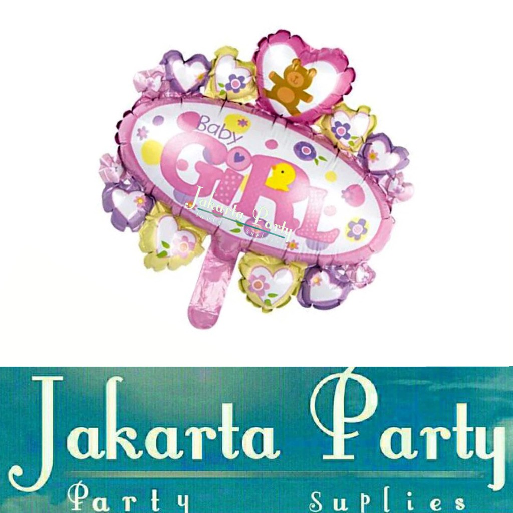 Balon Oval Baby Girl Mini / Balon Souvenir Ultah / Balon Baby Shower