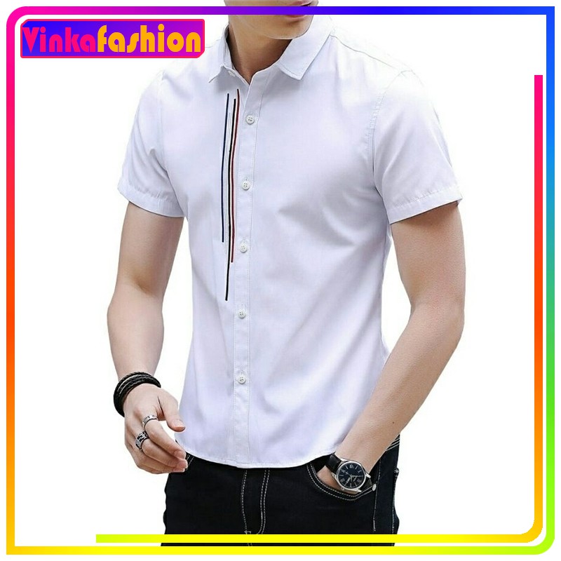  Baju  Cowok Pria  Casual Masa  Kini  Katun Halus Full Lengan 