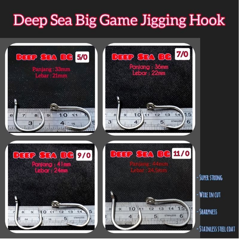 Jigging Hook Deep Sea Big Game Stainless Steel Mirip VMC