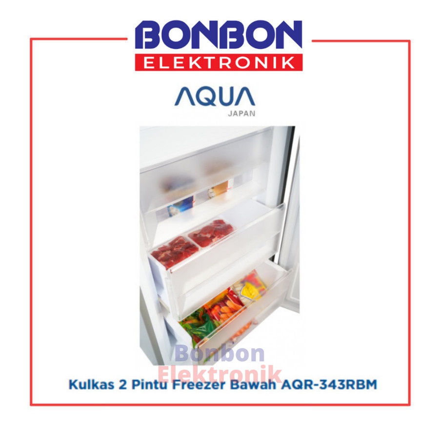 AQUA Kulkas 2 Pintu Bottom Freezer AQR-343RBM / AQR 343 RBM