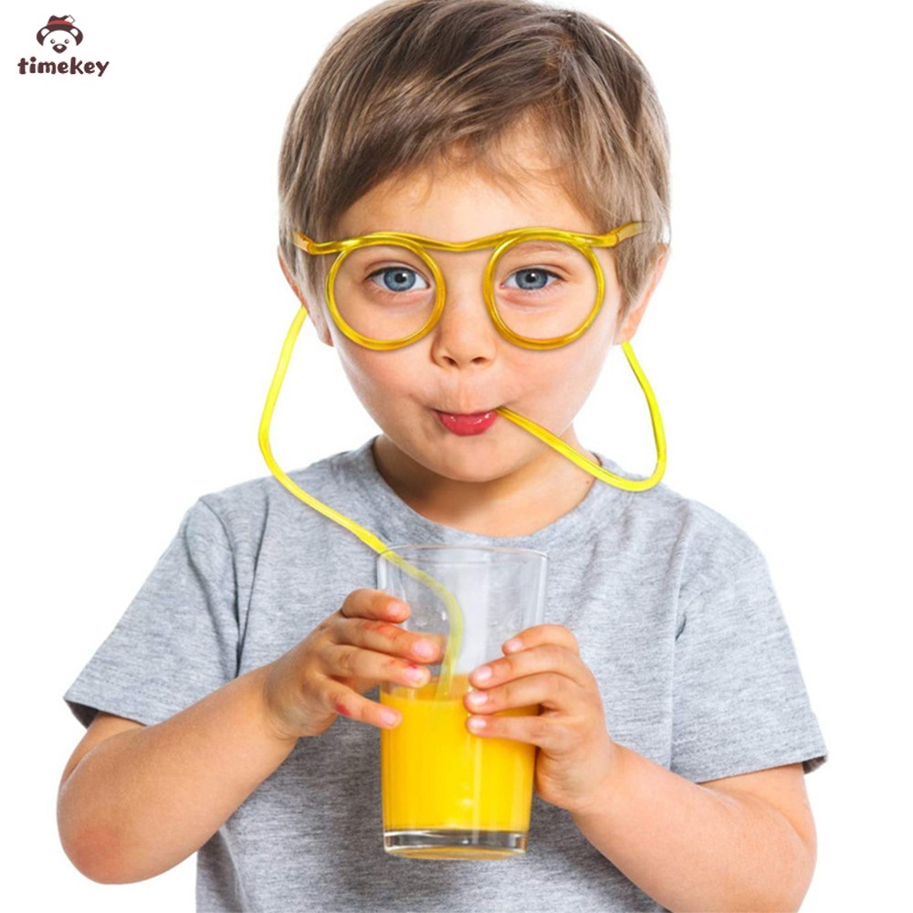 [READY] Kid Fun Colorful Eyeglass Frames Straw Silly Multi-colors Drinking Straws JP6