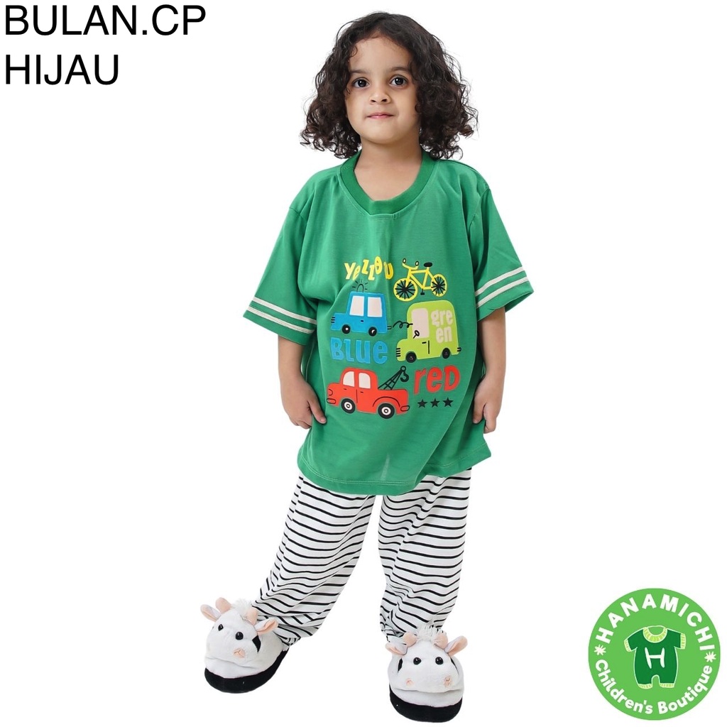 Hanamichi BULAN.CP Setelan Baju Tidur Anak Lengan Pendek