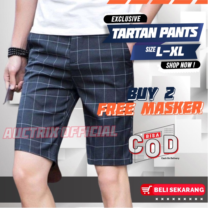 Celana Pendek tartan Pria Dewasa Chino semi wol surfing santai kualitas distro bandung