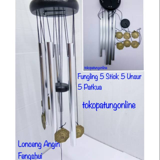 Fungling Lonceng Angin 5 Stick YinYang Patkua