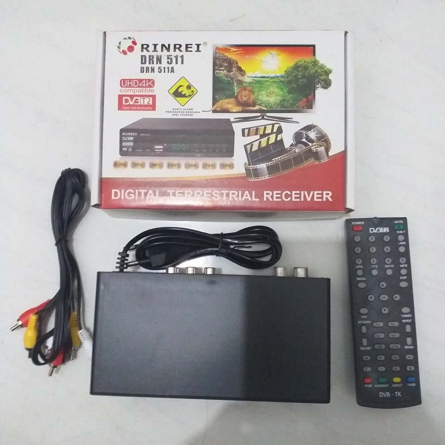 TERBARU DVB T2 Set Top Box Digital Tv Receiver RINREI DRN-511 FREE DONGLE