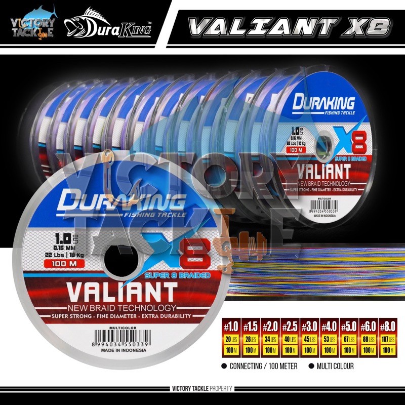 SENAR PANCING BENANG PE DURAKING VALIANT X8 SUPER 8 BRAIDED CONNECTING 100 METERS | FIRELOCK GT BRAID WX8 CONNECTING 100 METERS