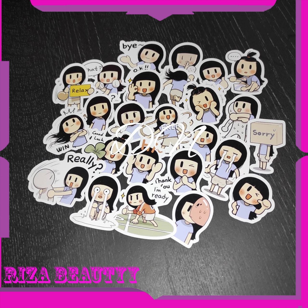

25pcs Stiker Line Smail Brush Sticker Label Aksesoris Lucu