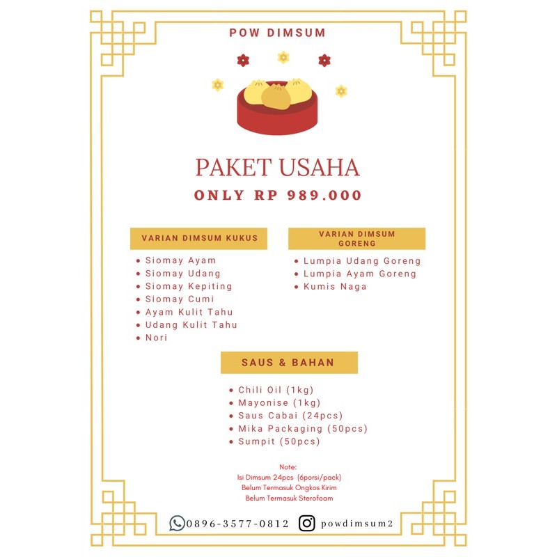 

Paket usaha Pow Dimsum