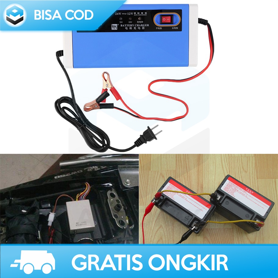 ALAT CASAN AKI MOTOR DAN MOBIL 12V/24V 10A WITH LCD TAFFWARE UD21 ORI