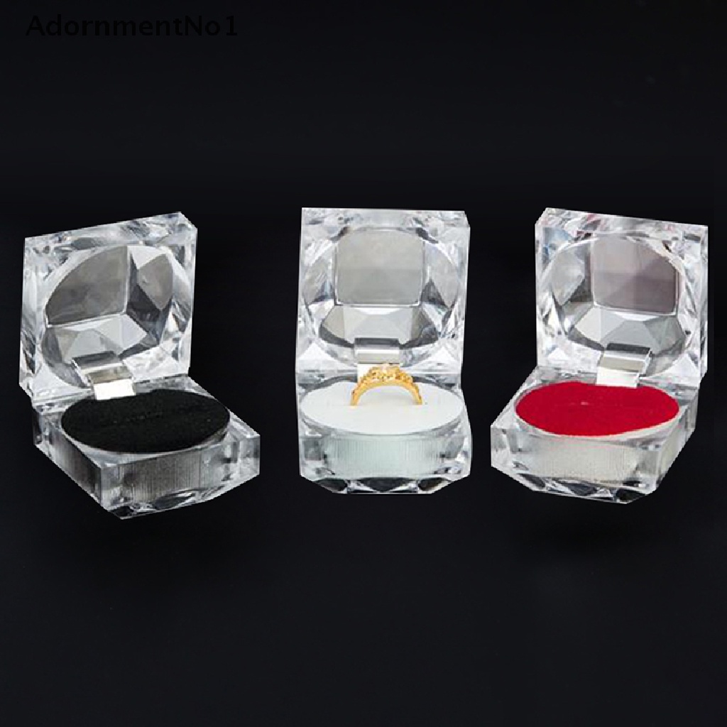 [AdornmentNo1] Transparent Acrylic Ring Holder Wedding Engagement Packaging Jewelry Gift Box [new]