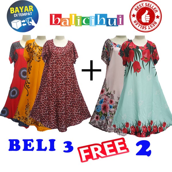 DASTER PAYUNG BALI DASTER Wanita Jumbo Fit to XL DASTER BALI DRESS PAYUNG BALI Buy 3 Free 2