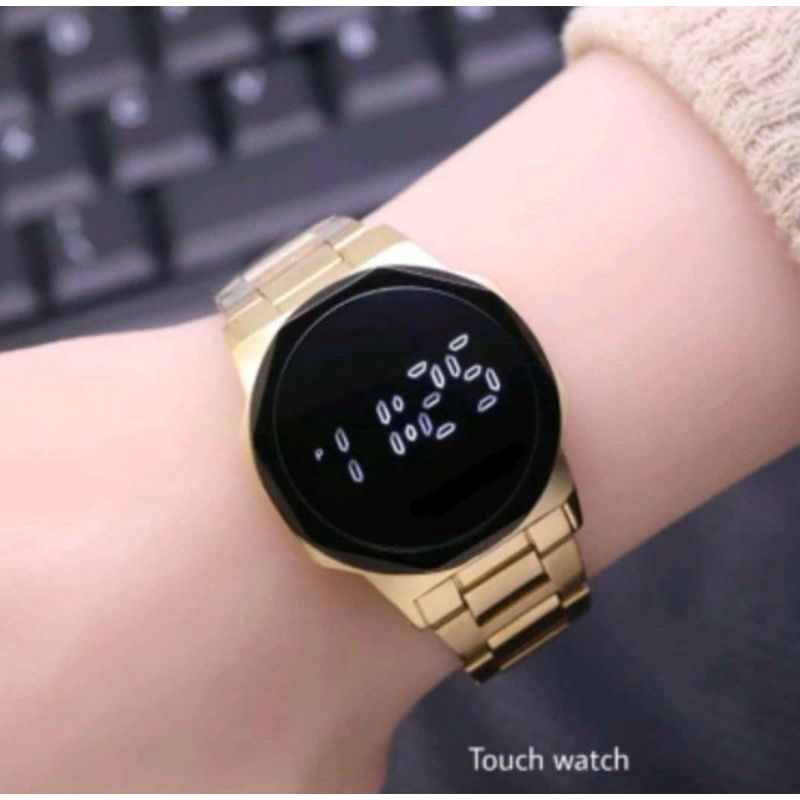 (Terima Cod)Jam Tangan Wanita Fashion F2L Digital Bulat Touch Scren Watch Strap Rantai/Stell(Dikirim Jakarta)