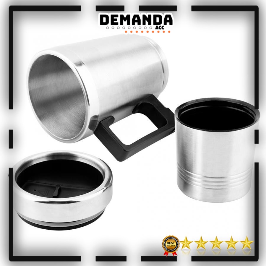 Gelas Pemanas Air kopi teh stainless steel Mobil Car Heating Cup Mug 12V ASLI thermos high Gelas Insulasi Car Kettle Stainless Steel dengan Pemanas