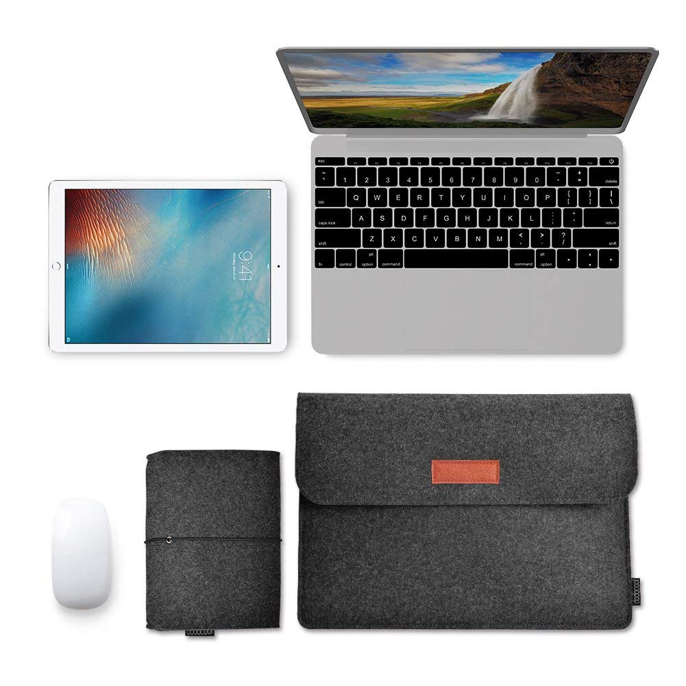 Tas Laptop/Case Laptop Macbook 13 Inch with Pouch - Dark Gray