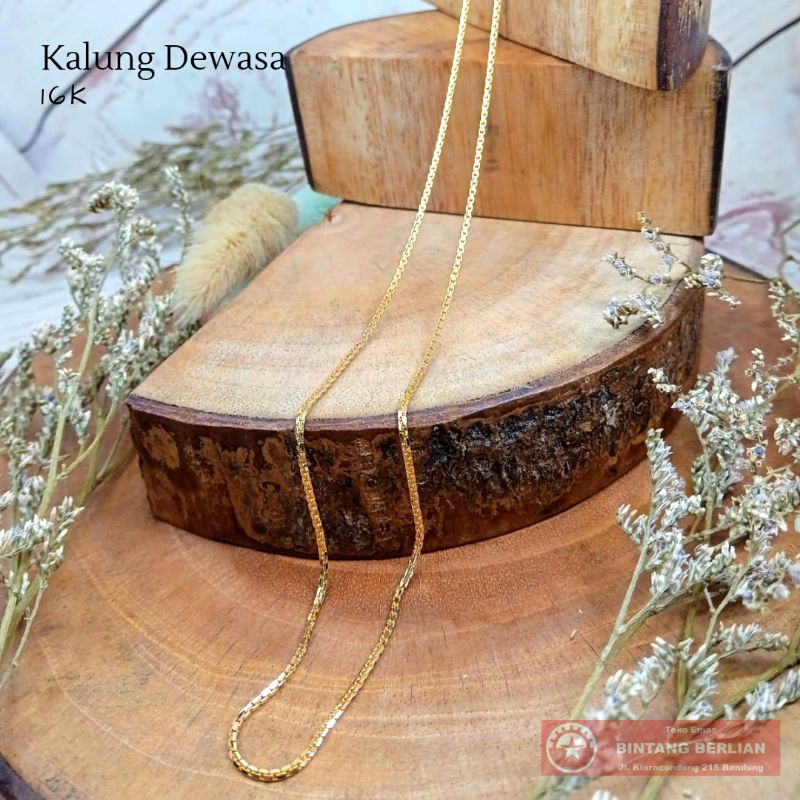 Kalung Itali Santa 16K Anak Dewasa Emas Tua Model Italy Mas Asli Kadar 700 Adult Gold Necklace Polos