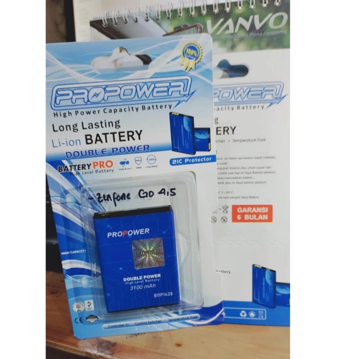 PRO POWER BATTERY BATRE ASUS ZENFONE GO 4,5 3100 MAH BATRE DOBEL POWER ASUS BATTERY