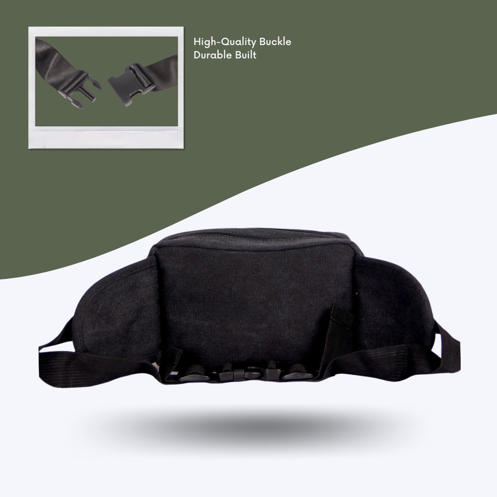 Waistbag Kanvas Denim - Tas Pinggang Pria POLO HUMMER