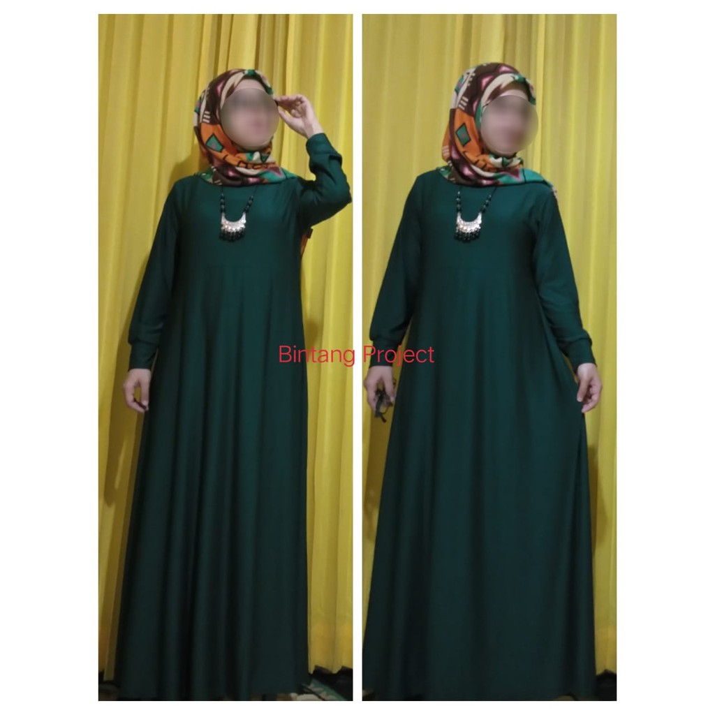 GAMIS POLOS IJO BOTOL DRESS CANTIK