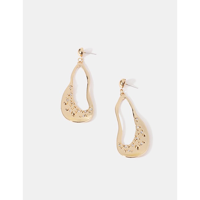 LRC Anting Tusuk Fashion Gold Full Diamond Earrings D30005