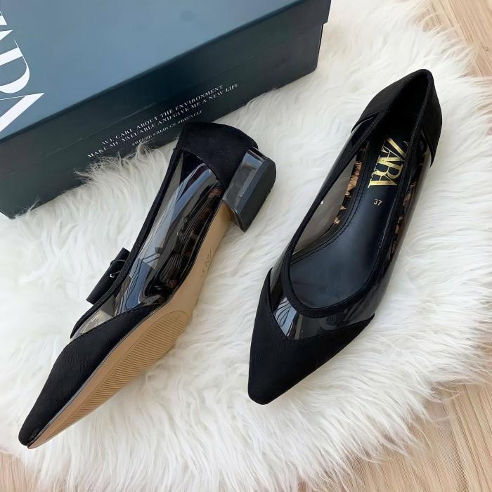 Zara Suede Vinyl Flat Balerina Sepatu Wanita Original Zara 02