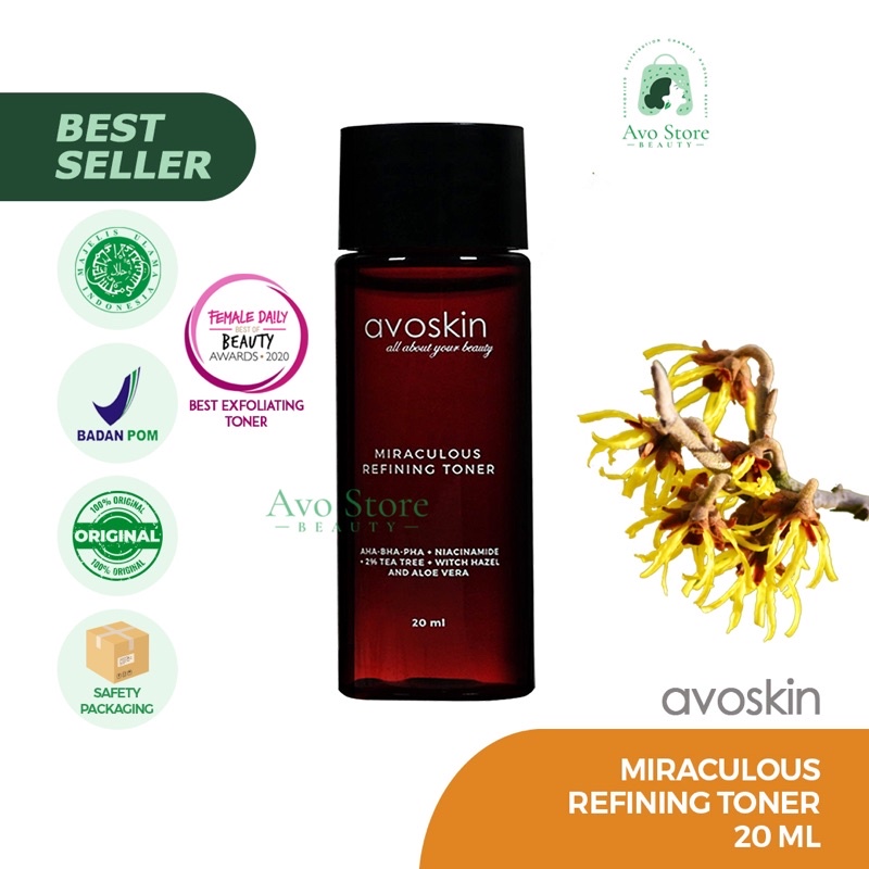 Avoskin Miraculous Refining Toner 20ML ( Travel Size / Eksfoliasi / Exfoliating )