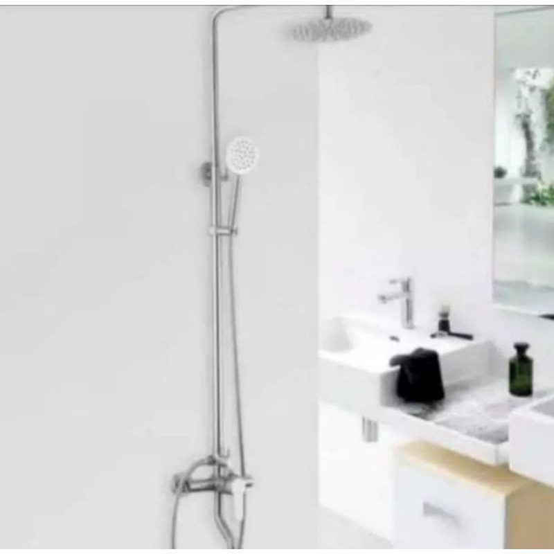 kran tiang panas dingin stainless sus 304 / Kran tiang shower set panas dingin