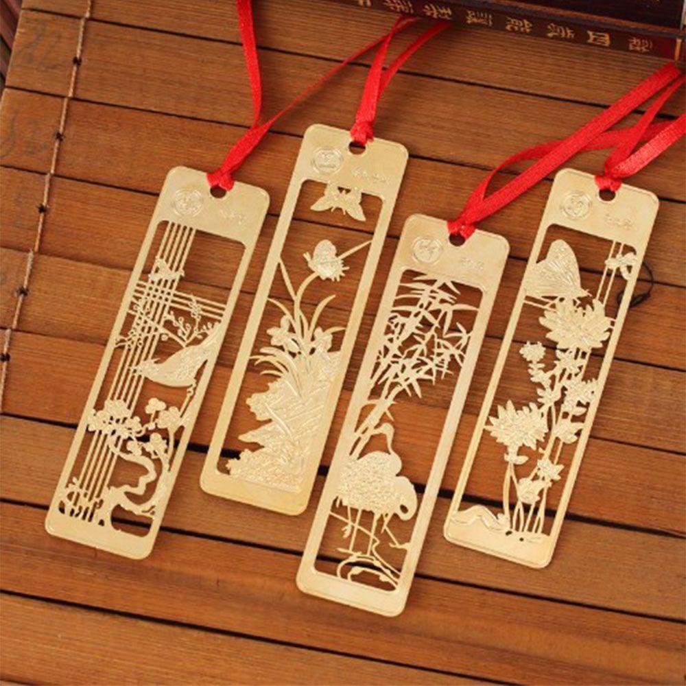 [Elegan] Bookmark Indah Melubangi Membaca Gaya Cina Vintage Perlengkapan Kantor