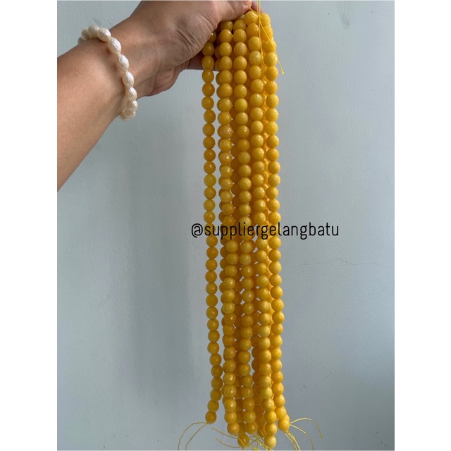 batu alam YELLOW AGATIS FACETED 12mm cutting kuning aksesoris craft