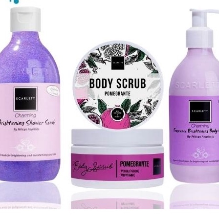 Paket Scarlett Whitening Body 3in1 Charming + Pomegrante / Body Lotion Charming / Body Shower Charmi