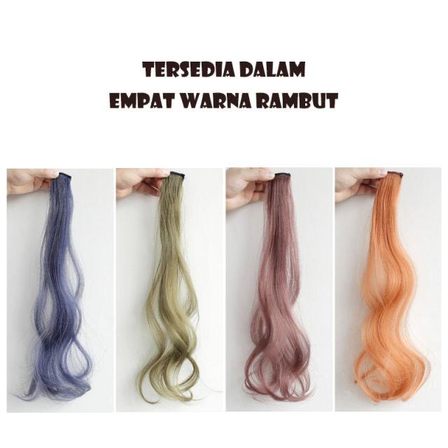 Wig / Rambut Palsu Wanita Model Panjang Keriting / Rambut Palsu Sambung Model Klip Bergelombang untuk wanita Besar