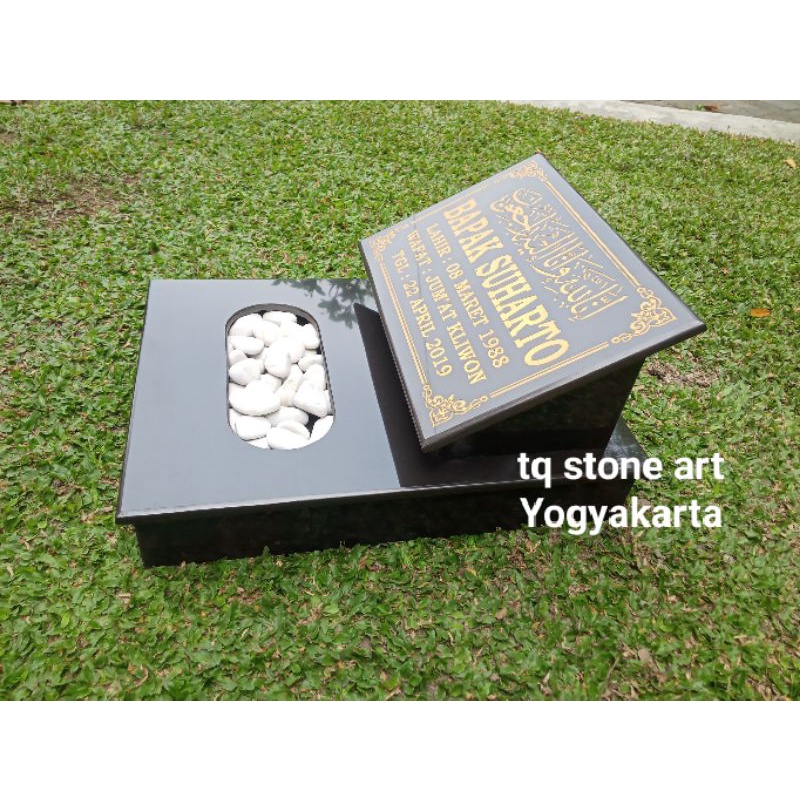 NISAN / KIJING  MAKAM NAMA+DUDUKAN+BATU TAMAN MURAH MINIMALIS TINGGAL PASANG UKURAN P40 L30 T20