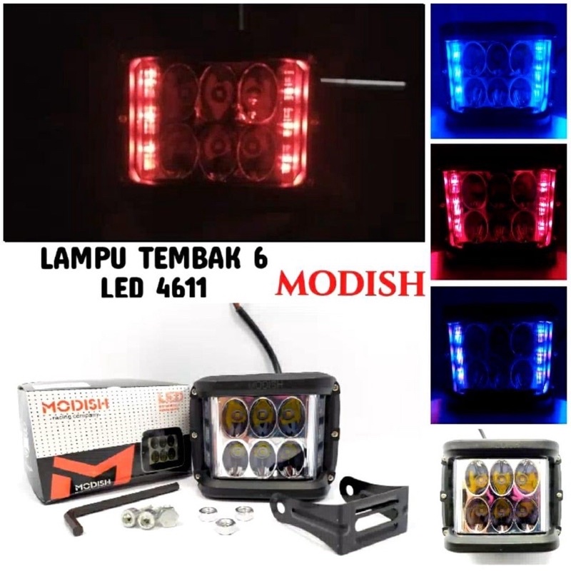 LAMPU TEMBAK 6 MATA + LAMPU KIRI KANAN LAMPU TEMBAK SOROT LED 6 MATA HARGA 1 PCS