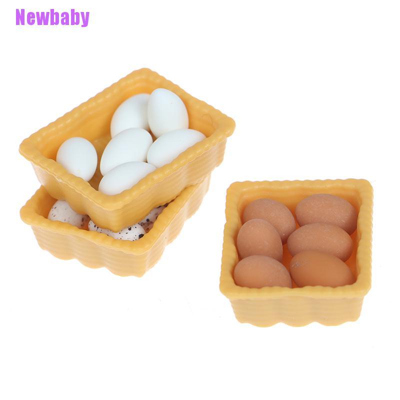 (Newbaby) Mainan Miniatur Telur Skala 1: 12 Untuk Aksesoris Dapur Rumah Boneka