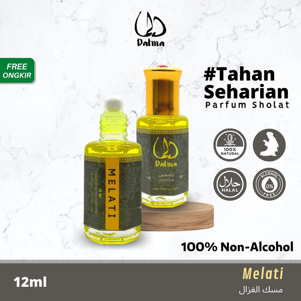 Dalma - MELATI Parfum Non Alkohol Tahan Lama Original 100%  | Minyak Wangi Arab untuk Sholat Pria dan Wanita Farfum Perfume Aroma Fresh Asli