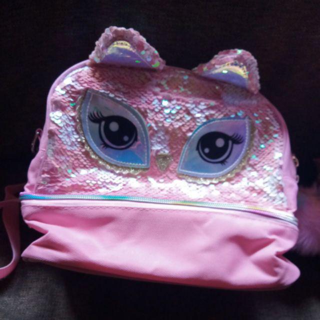 Tas Makan Cewek Susun Lunch Bag Selempang Sequin Karakter 9129 Krt