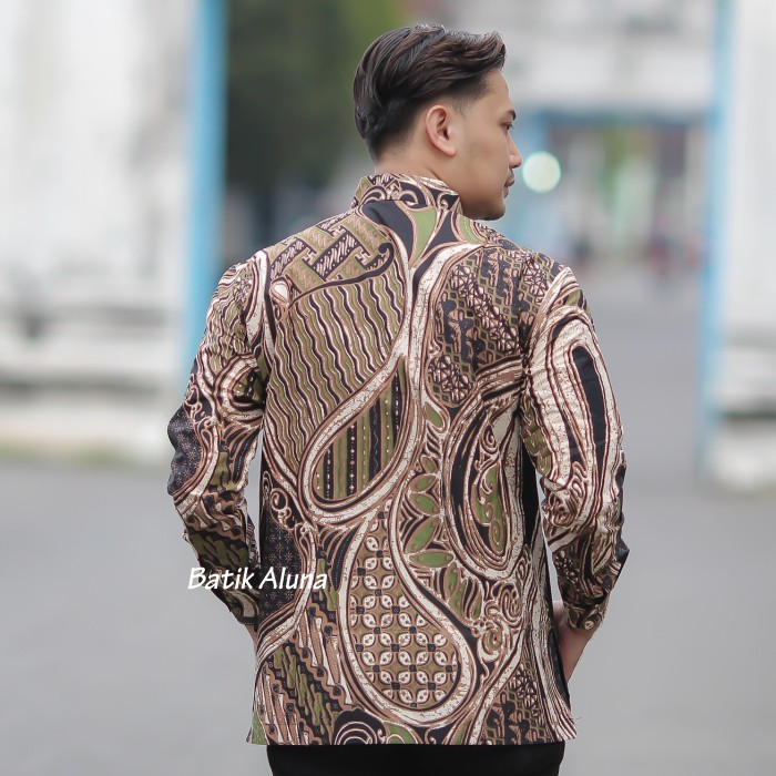 Batik pria lengan panjang Kemeja Atasan Baju batik pria laki laki lengan panjang premium cowok solo