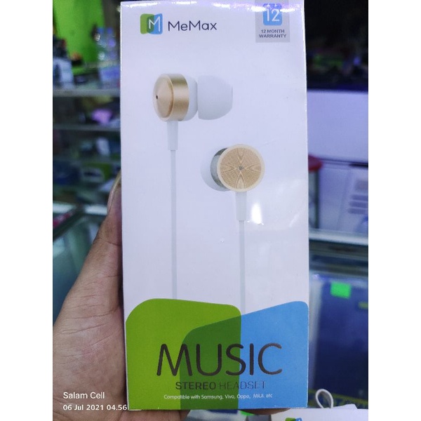 Headset Earphone Headphone MeMax EJ-B201 Harga Murah Suara Mewah