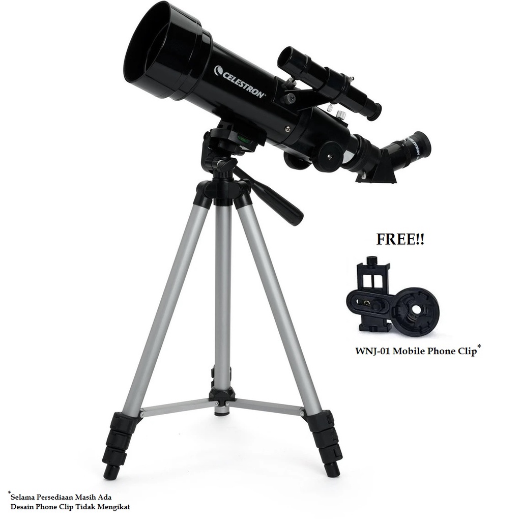 CELESTRON Travel Scope 70 - Teleskop Portabel Jarak Jauh - Lengkap dengan Tripod, Tas Ransel dan Smartphone Holder