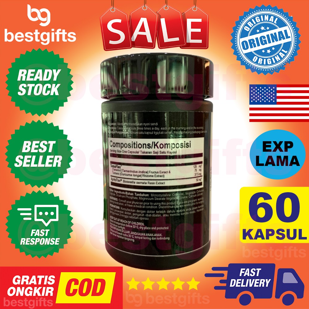 GNC TAMAFLEX PLUS FAST ACTING PROVEN JOINT SUPPORT NYERI SENDI TULANG KAKU PERSENDIAN 60 KAPSUL